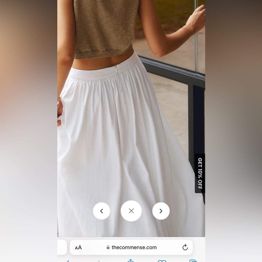 Linen Pleated Maxi Skirt